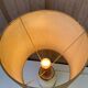 Vintage lamp in gold metal and white opal from the 1970s.