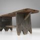 banc en bois gris, France vers 1890