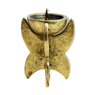 Brutalist candleholder bronze