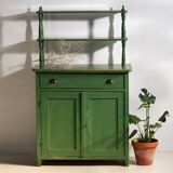 Ancien meuble de cuisine vert émeraude (vers 1920)