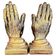 Vintage Gold-Tone Bookend Praying Hands Decorative Bronze Sculptural Book Holder