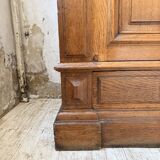 Old XL Napoleonic oak glass bookcase, 19th century