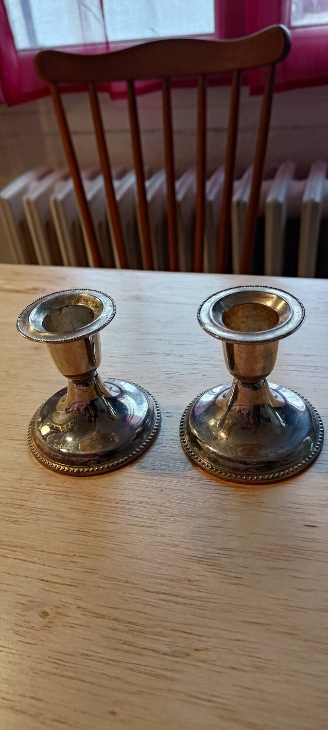 Pair of silver candlesticks