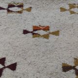 Tapis tissés main blanc et marron 125x180cm