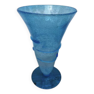 Biot style bubble-blown vase