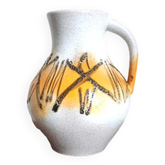 Yellow vintage ceramic pitcher
