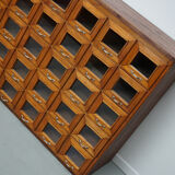 Vintage Dutch Oak Haberdashery Shop Cabinet / Vitrine, 1950s