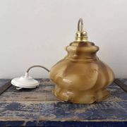 Suspension vintage en opaline marbrée