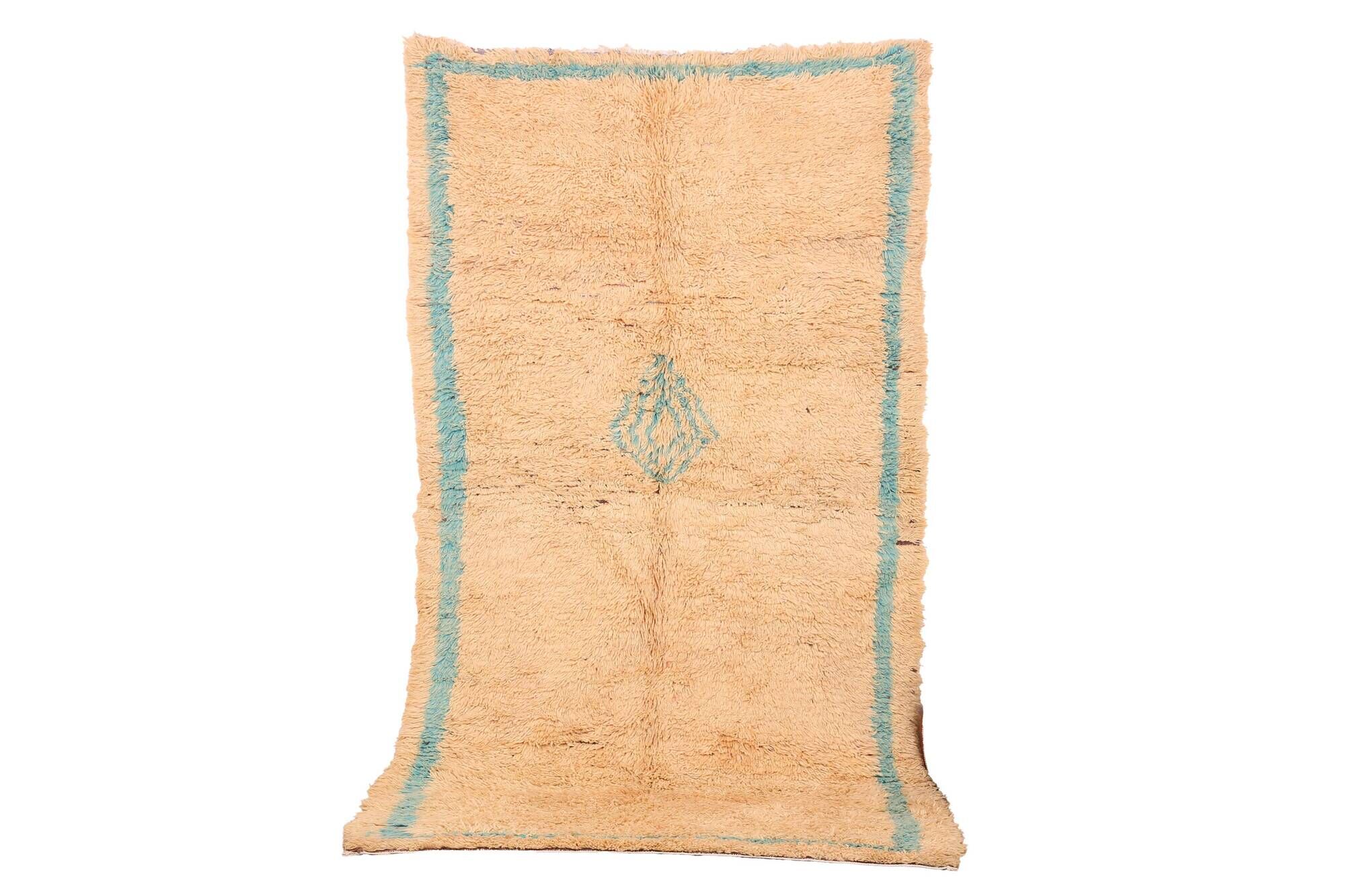 Peach Vintage Moroccan Rug 144 x 270 cm, Berber Wool Rug, Handmade Boho Rug