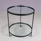 1960s round trolley black metal with two glass tops Janni van Pelt Netherlands