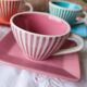 Set of 4 vintage lbvyr cups & saucers – 1970s