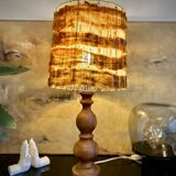 Vintage / bohemian chic wooden lamp
