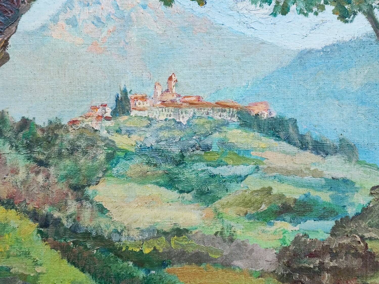 Painting - Italian village landscape