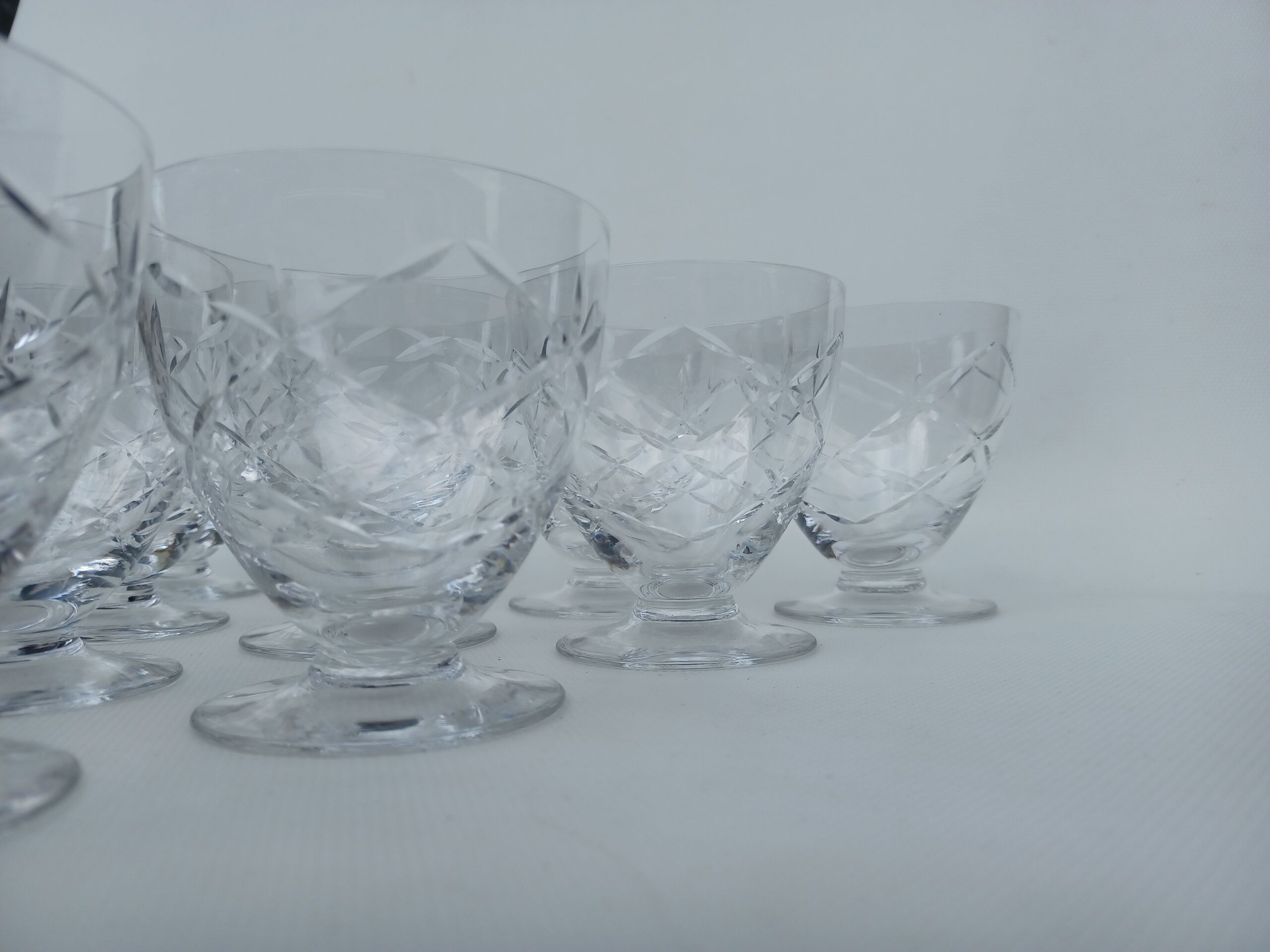 10 Daum crystal water glasses. Around 1970.