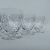 10 Daum crystal water glasses. Around 1970.