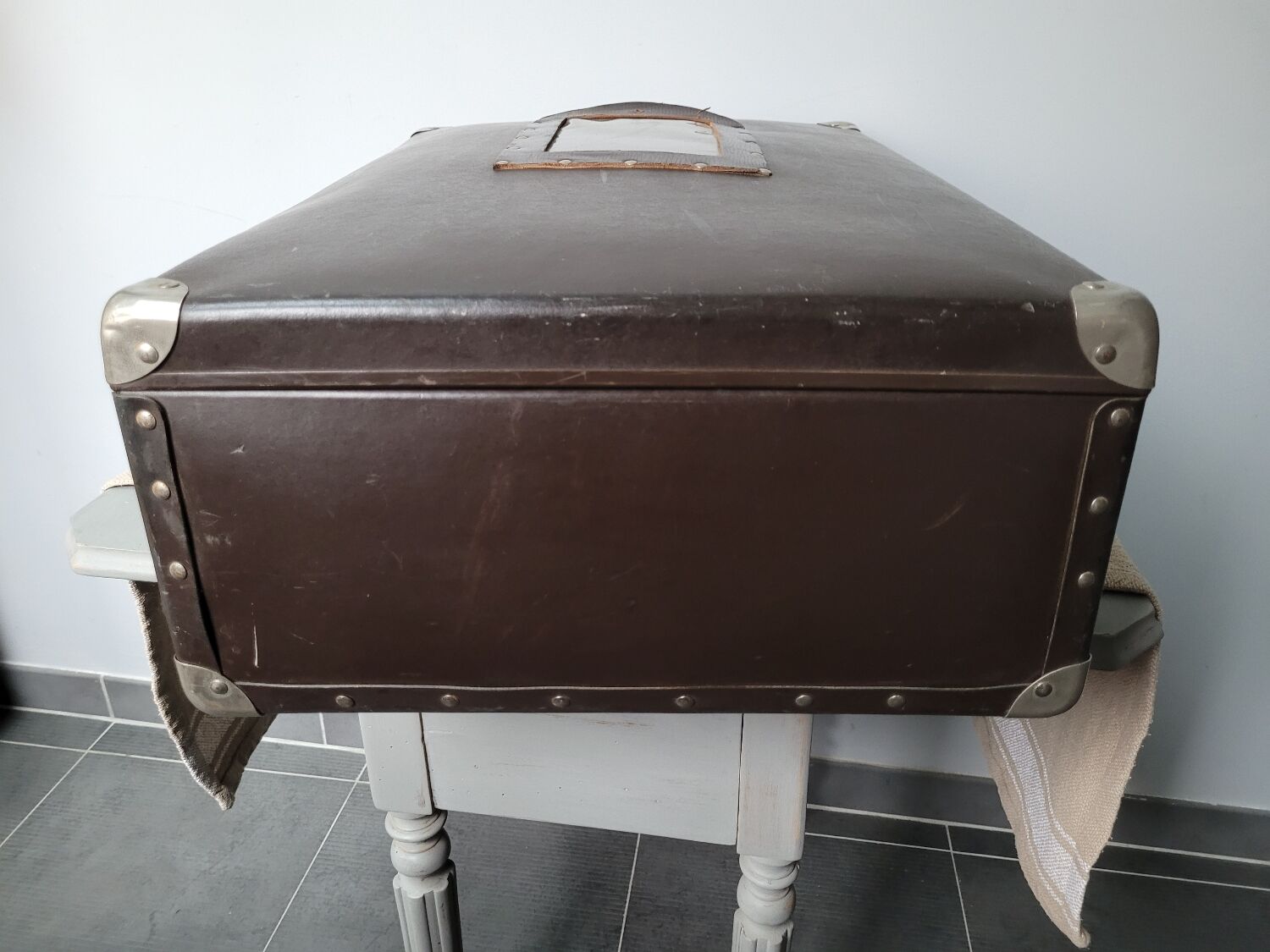 Antique cardboard suitcase