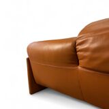 Maralunga Cassina style sofa in tan leather