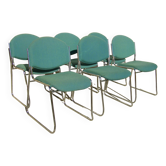 Set of six stackable vintage chairs