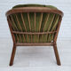 Fauteuil danois, rotin, velours, années 70