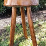 Tabouret trépied rustique bois