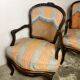 Convertible armchairs Louis XV era in walnut moulded and cannes