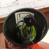 Vintage up and down pendant light in red and white lacquered metal