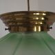 French Vintage Art Deco Glass Ceiling Light Green Frosted & Patterned Glass