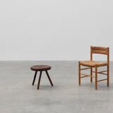 Rustic Wabi Sabi style solid oak tripod stool, France ca. 1850