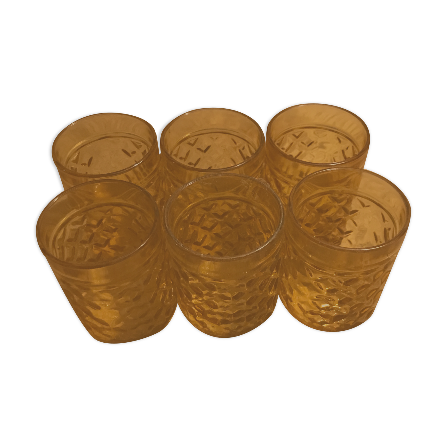 Set 6 round glasses Amber Pernod SA