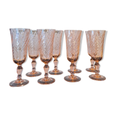 8 flutes à champagne rosaline