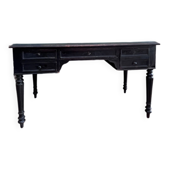 Office XIXth lacquered black and under hand beveled glass