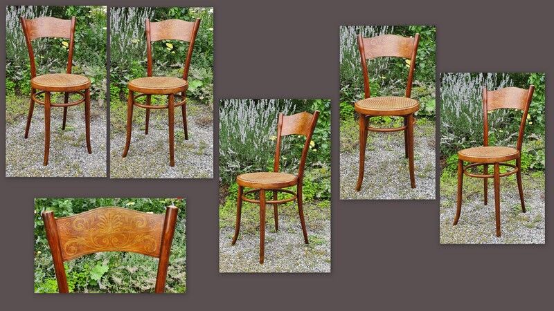 Art Nouveau bistro chair in curved wood