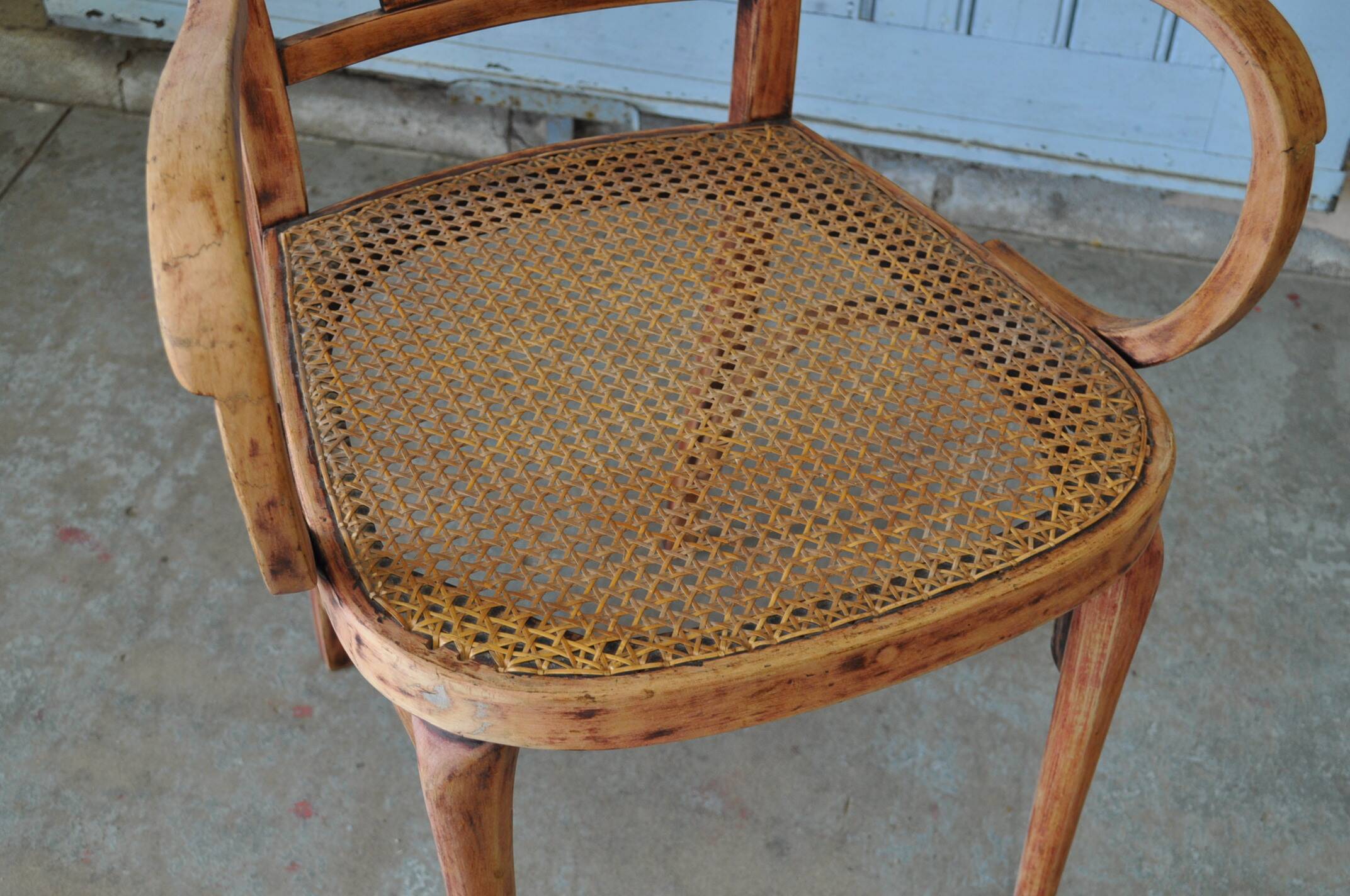 Retro canned armchair.