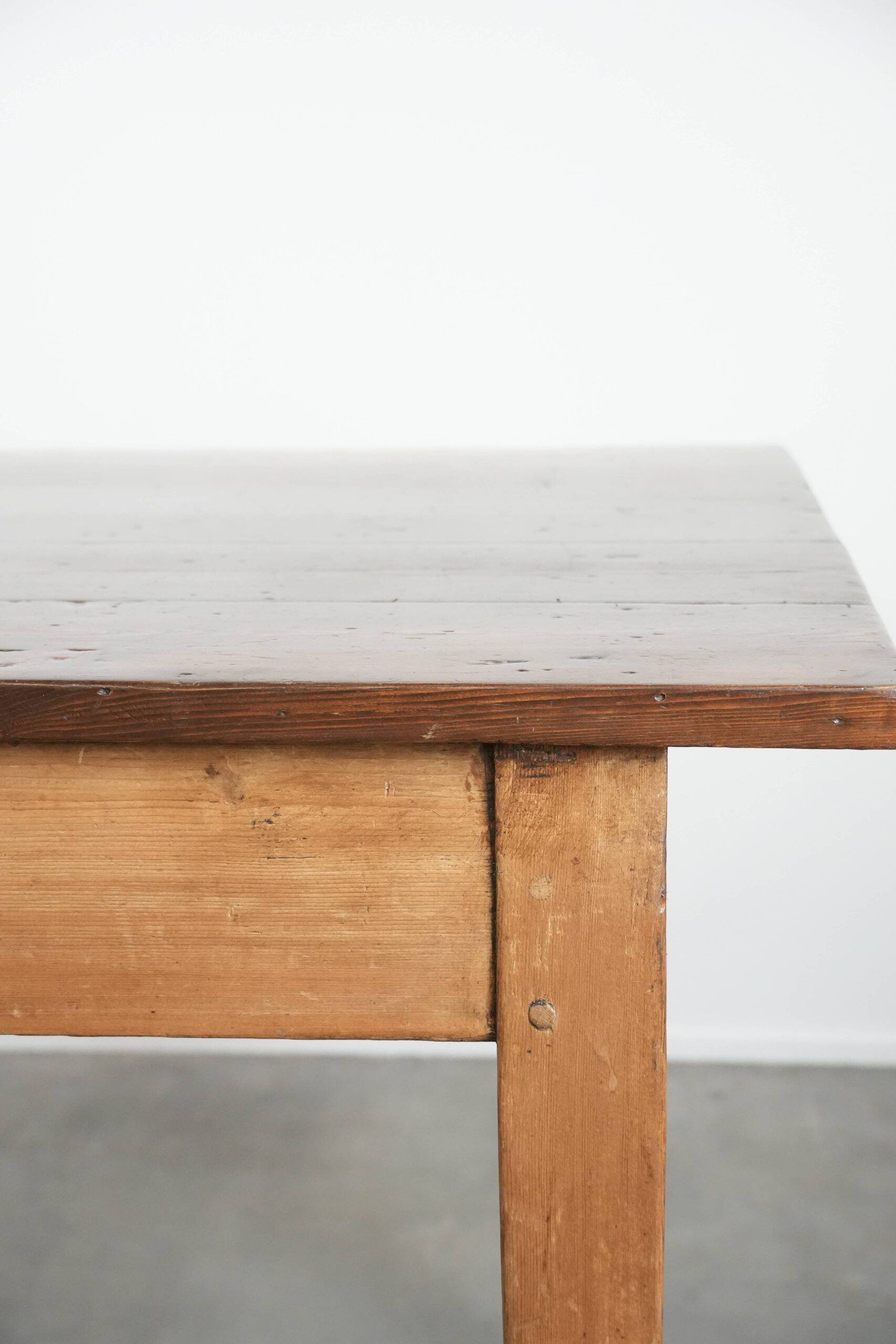 Authentic large French farmhouse antique XXL dining table with two drawers