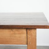 Authentic large French farmhouse antique XXL dining table with two drawers