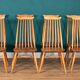Retro Blonde Elm Model 444 Grand Plank Dining Table & 8 Goldsmith Dining Chairs