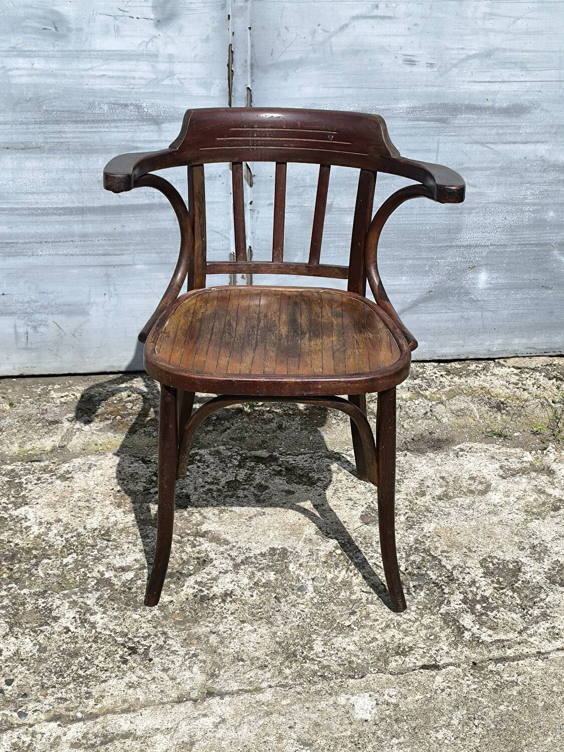 Authentic vintage Baumann turned wood armchair