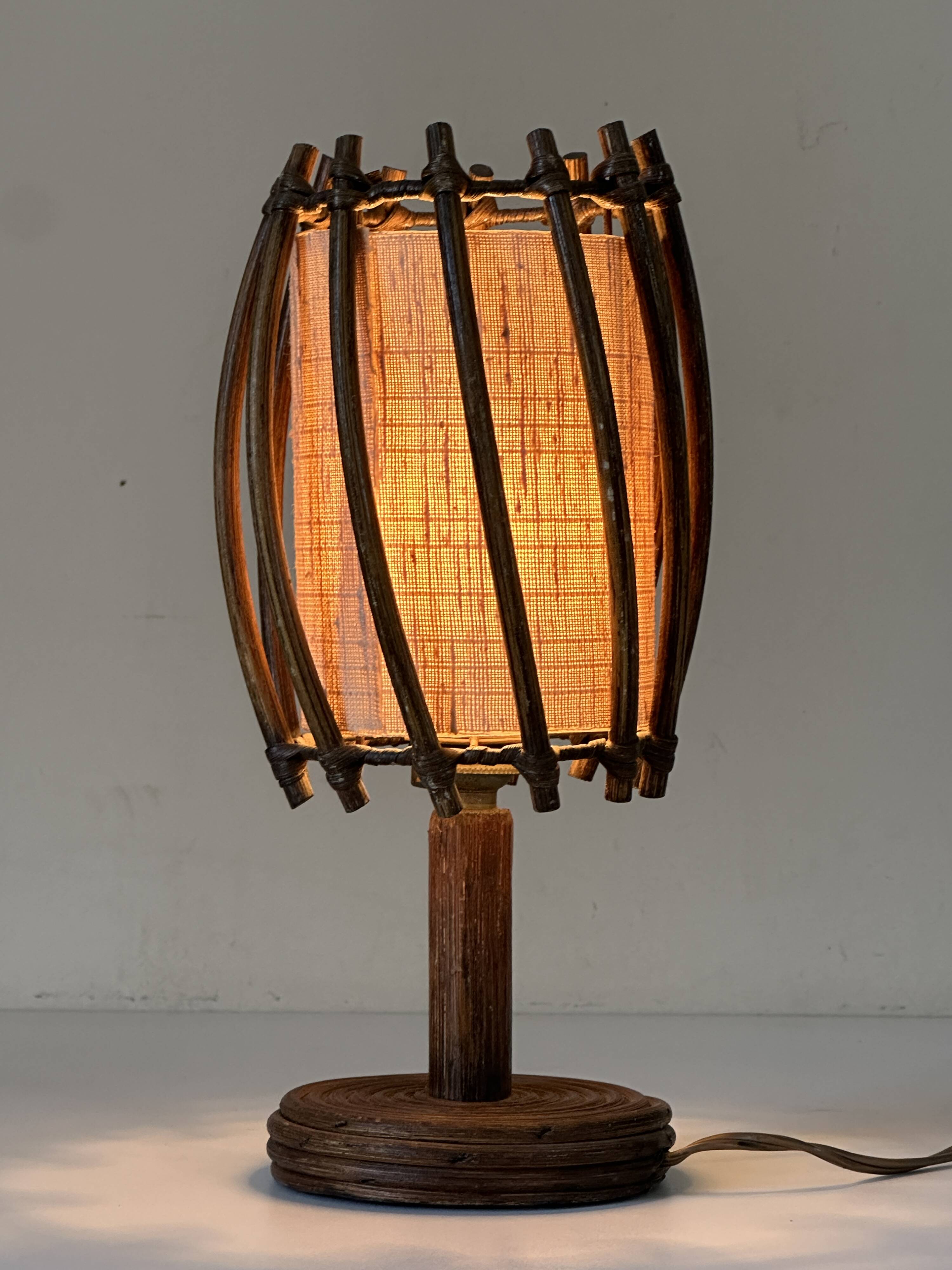 Vintage rattan lamp, 60s design