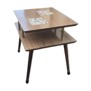Table midcentury à deux niveaux