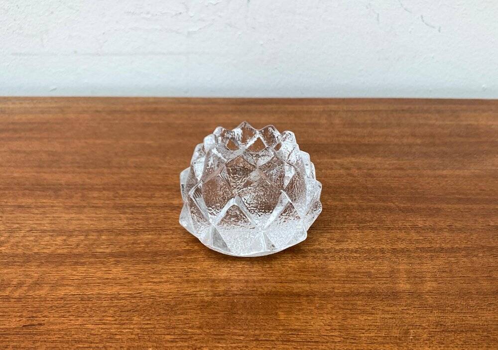 Nimbus Glass Candle Holder by Berit Johansson for Orrefors, Sweden, 1970s