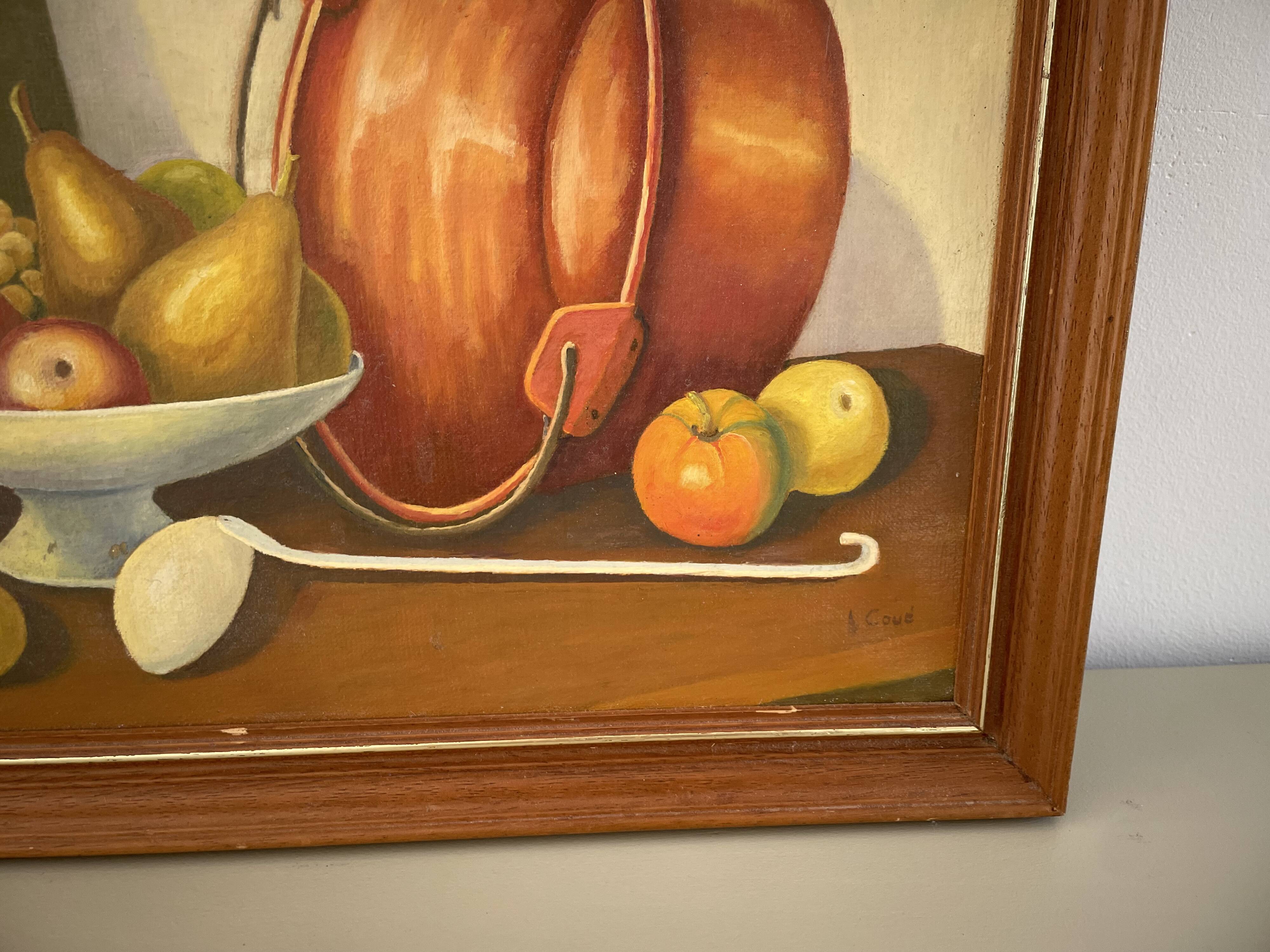 Tableau huile sur toile nature morte