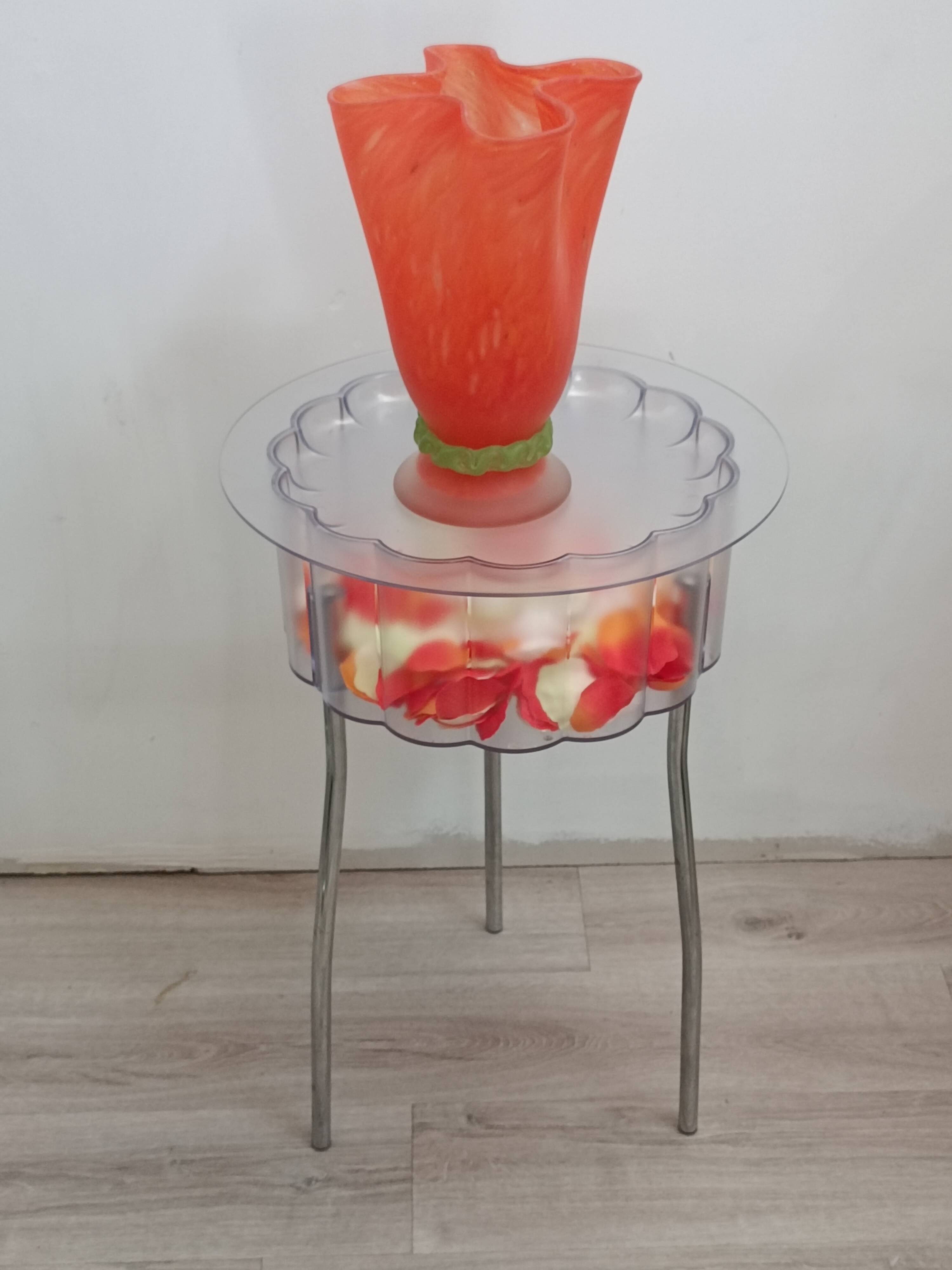 Large glass paste vase France 1960s