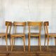 Set 4 chairs Thonet bar bistro or coffee in light wood
