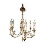 Lustre bronze à 6 lumières Louis XVI