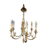 6-light bronze chandelier Louis XVI