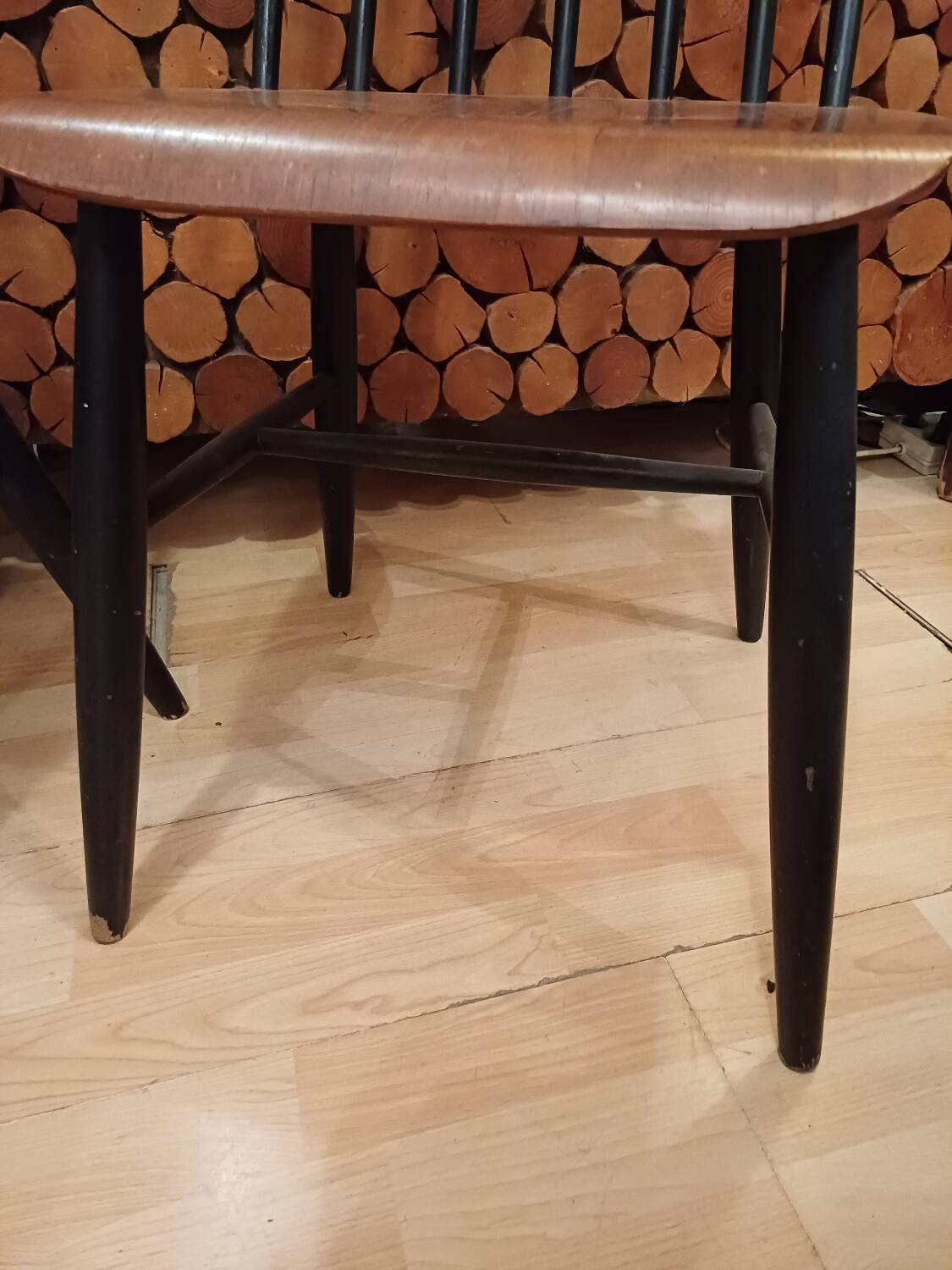 Paire de chaises scandinave " stol kamnik " 1960 étiquette d'époque sur les deux