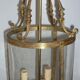 Antique glass and brass lantern pendant light, 3 lights