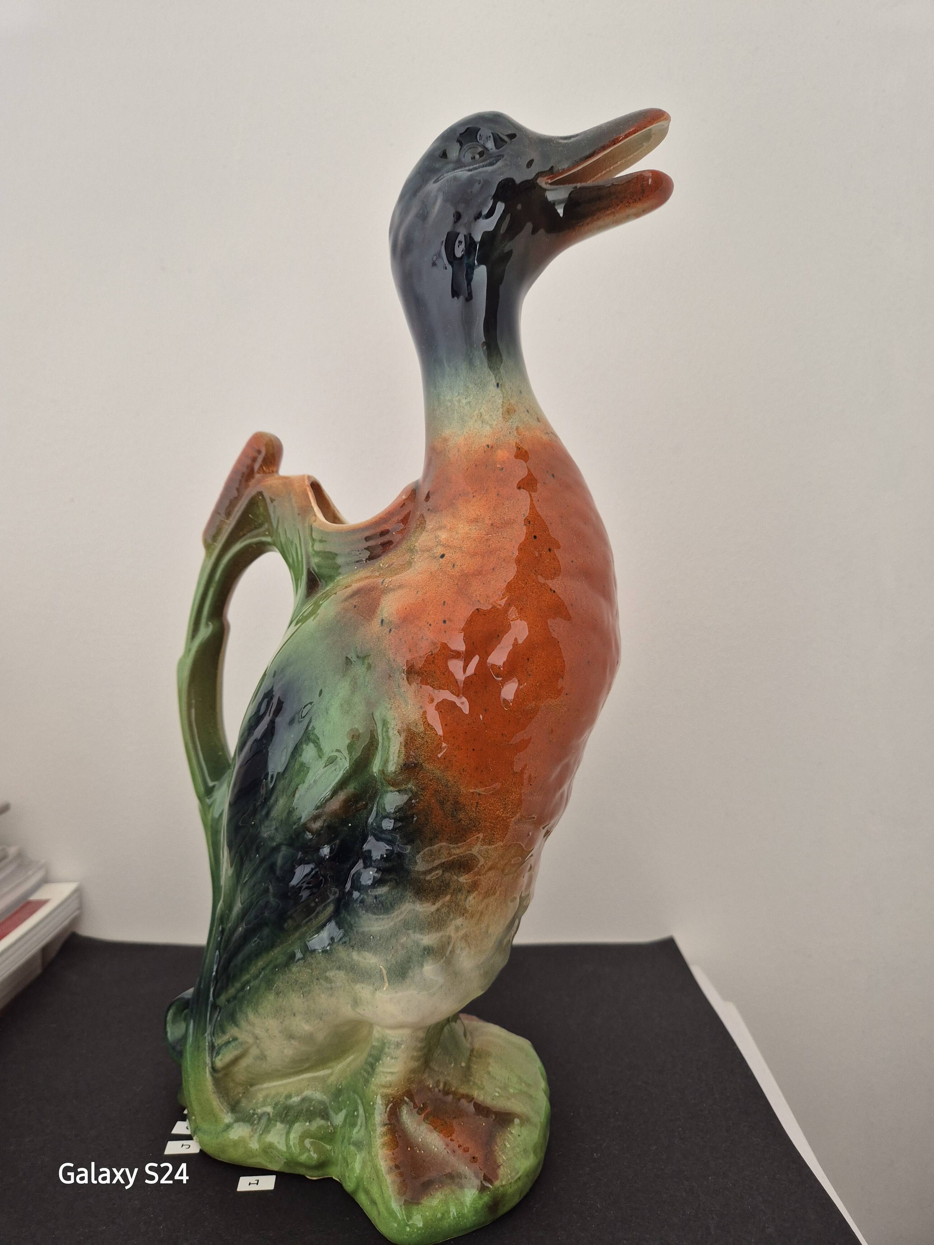 Vintage 1970s ceramic duck carafe.