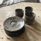Tea or coffee service in grey marble stone