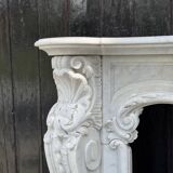 Impressionnante Cheminée De Style Louis XV En Marbre De Carrare Tres Fineme